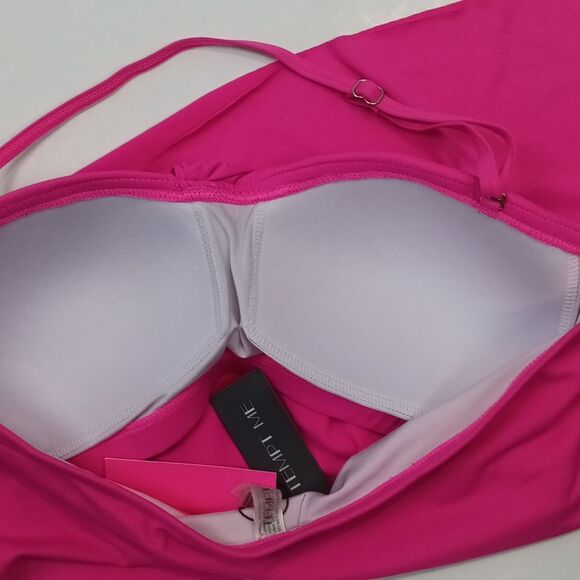 Tempt Me Two Piece Hot Pink Women's High Waist Bottom sz M - Picture 9 of 13